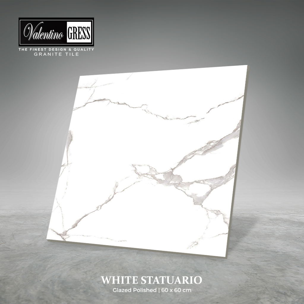GRANITE VALENTINO GRESS 60X60 CM - WHITE STATUARIO