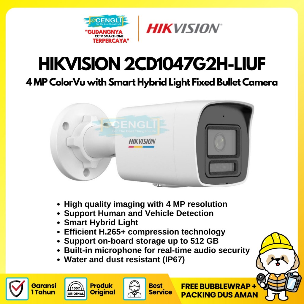 Ipcam Hikvision DS-2CD1047G2H-LIUF 4mp Outdoor Colorvu sdcard slot