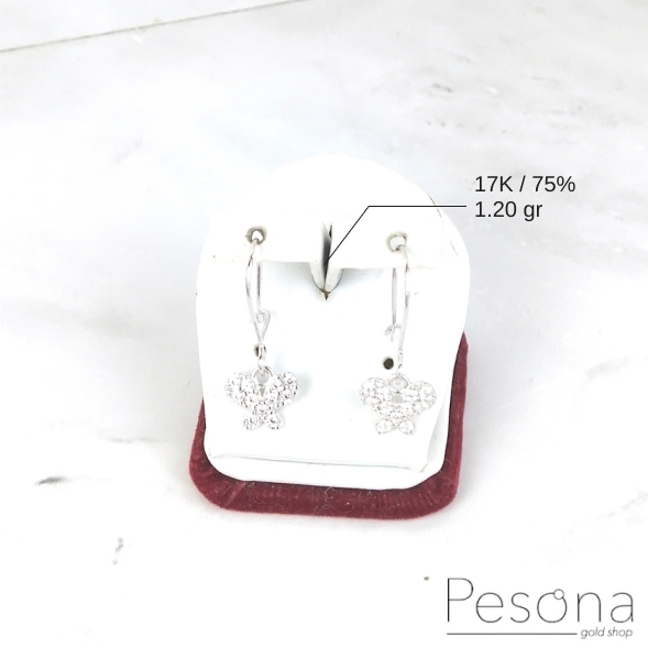 ANTING DAISY EMAS PUTIH MODEL KUPU KUPU | 17K | 1,20 gram