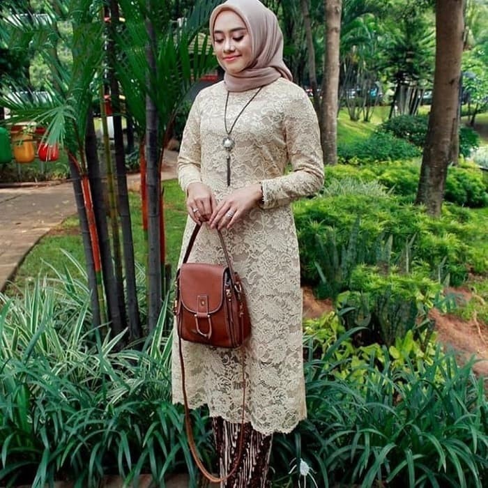 PROMO BEST SELLER ATASAN KEBAYA BRUKAT TUNIK MODERN LD 130 ATASAN KEBAYA WARNA COKSU
