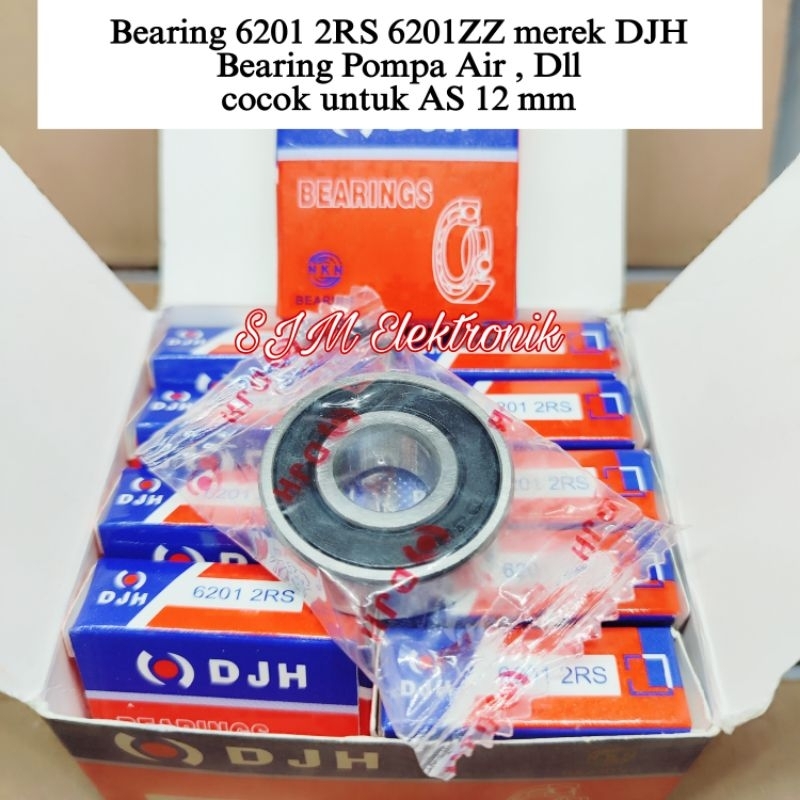 Bearing 6201 2RS 6201ZZ Bearing Pompa air As 12mm Merek DJH