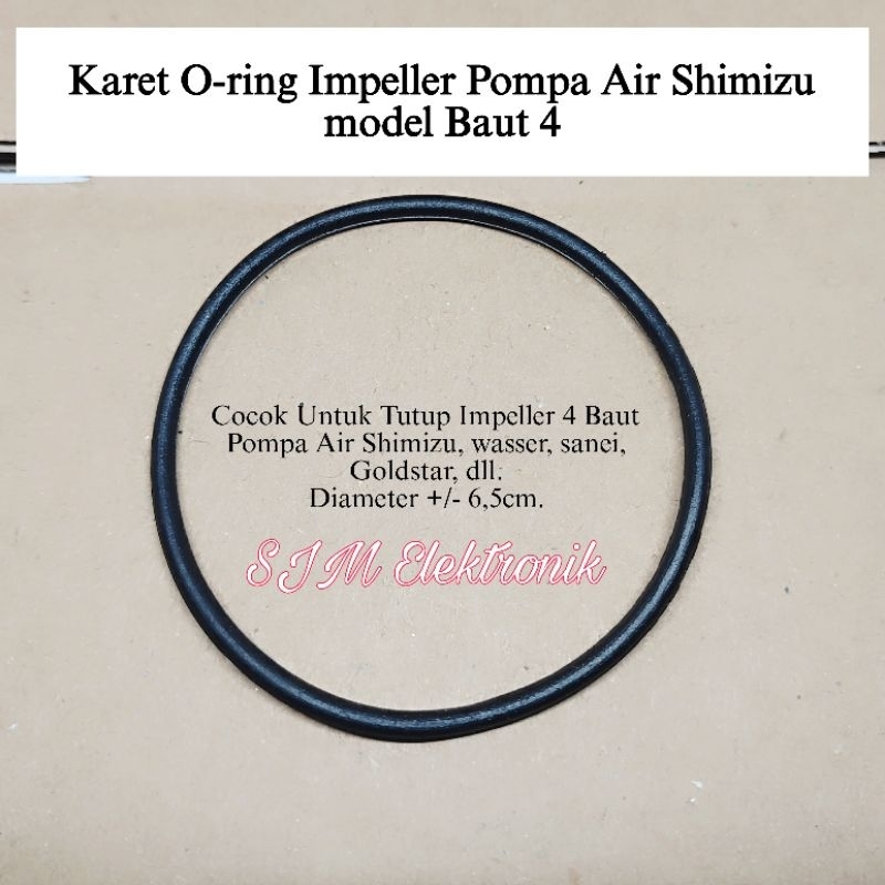 Karet Oring Impeller pompa air Shimizu model Baut 4 Karet Impeller