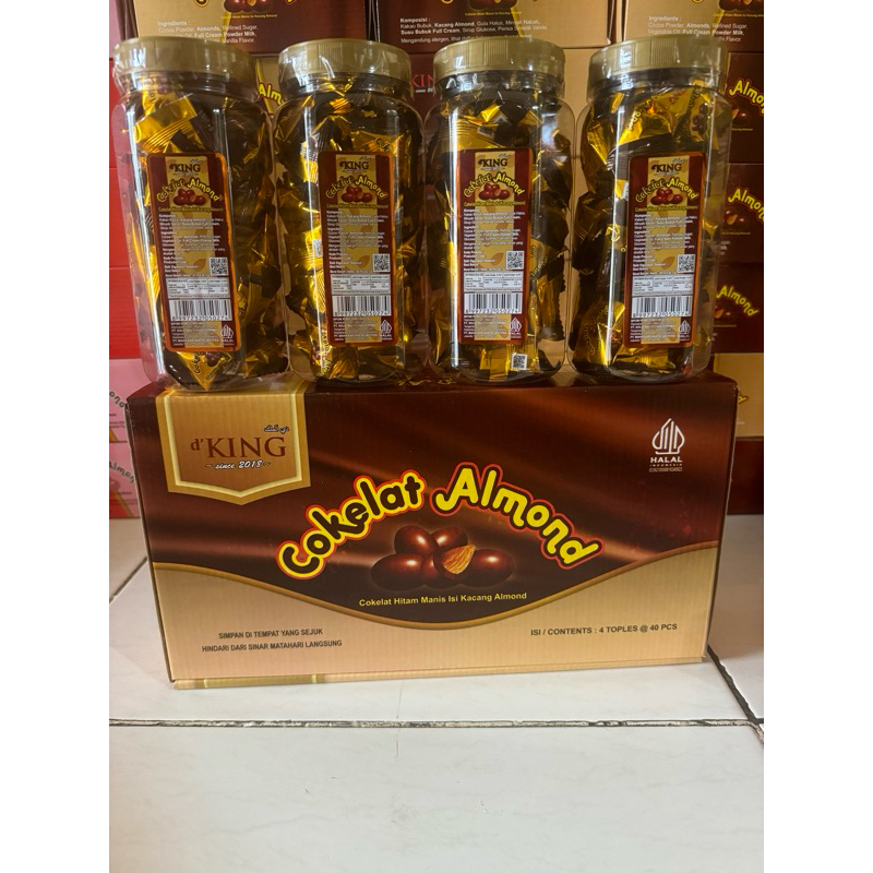 

1 Dus (Isi 4 toples) Coklat Almond d' KING termurah