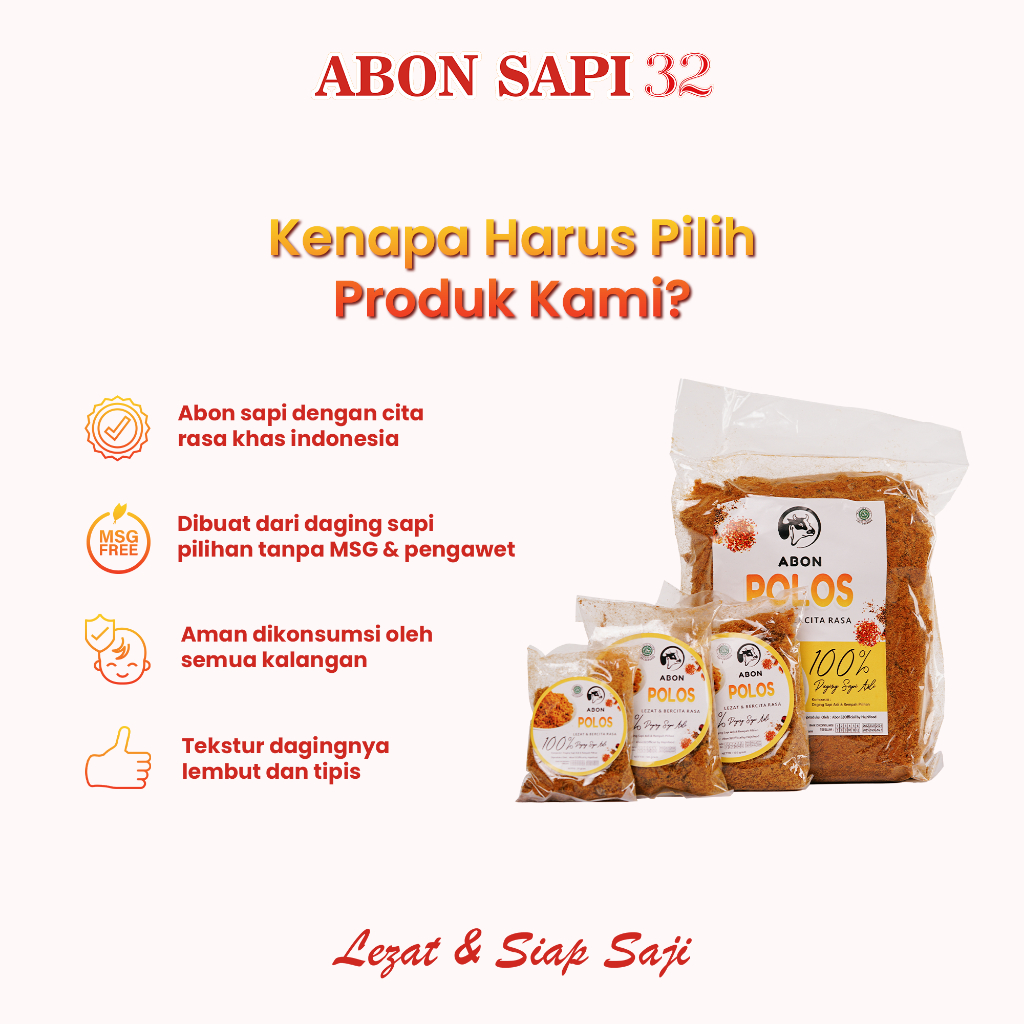 

RB22 ABON SAPI POLOS PREMIUM LEZAT DAN SIAP SAJI KEMASAN 350GR