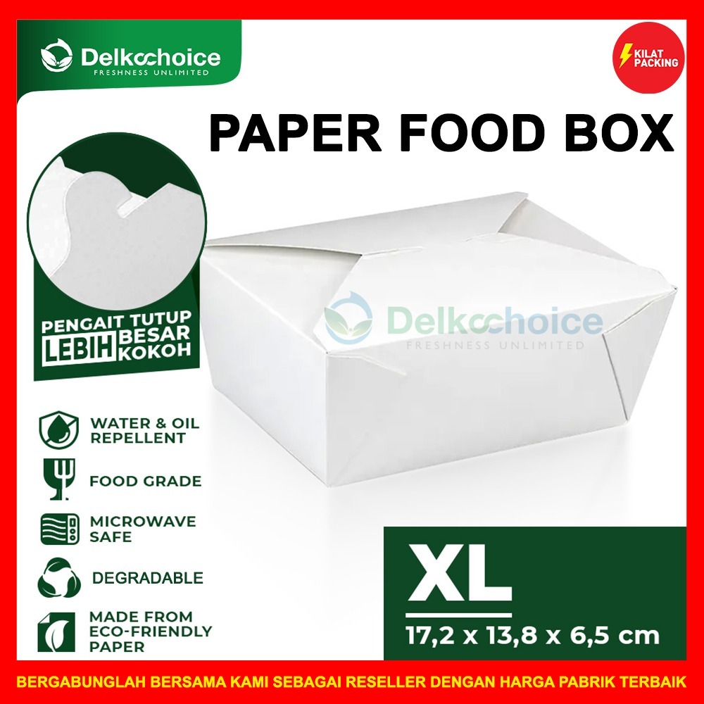 Foodpail Paper Lunch Box Kotak Makanan Rice Box Size XL Box Makanan Satuan
