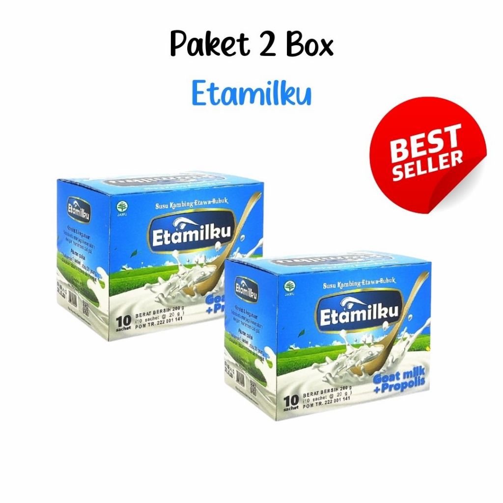 

Paket 2 Box Susu Kambing Etawa Bubuk ETAMILKU Goat Milk Plus Propolis