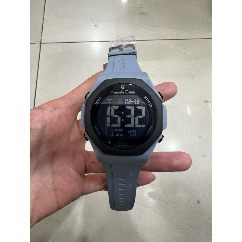 JAM TANGAN PRIA ALEXANDRE CHRISTIE 9359 AC9359 DIGITAL RUBBER STRAP ORIGINAL GARANSI 1 TAHUN