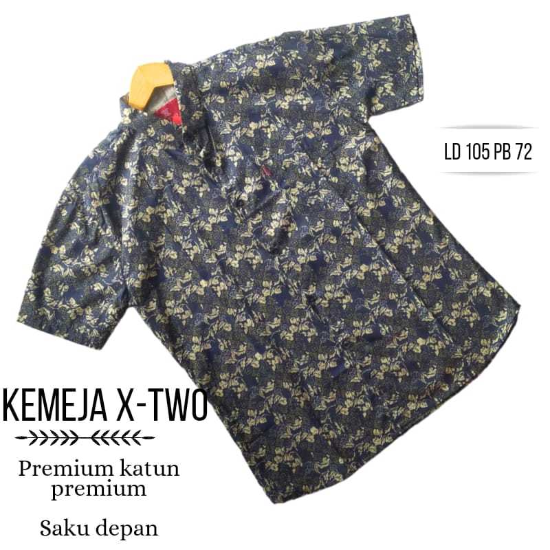 (PROMO) Kemeja X-TWO Katun Premium // Kemeja Katun Premium Saku Depan