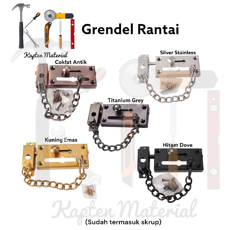 Grendel Rantai Pintu | Kunci Pintu Rantai Slot | Pengunci Pintu Slot | Grendel Slot | Kunci Selot | 