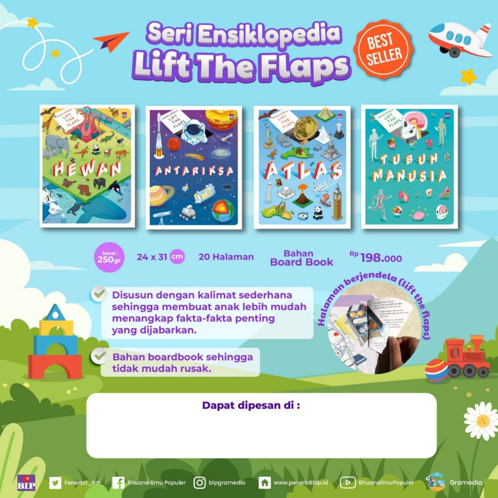 [Ready Stock] Seri Ensiklopedia Lift the Flaps (Penerbit BIP) Buku Hardcover Hewan - Antariksa - Tub