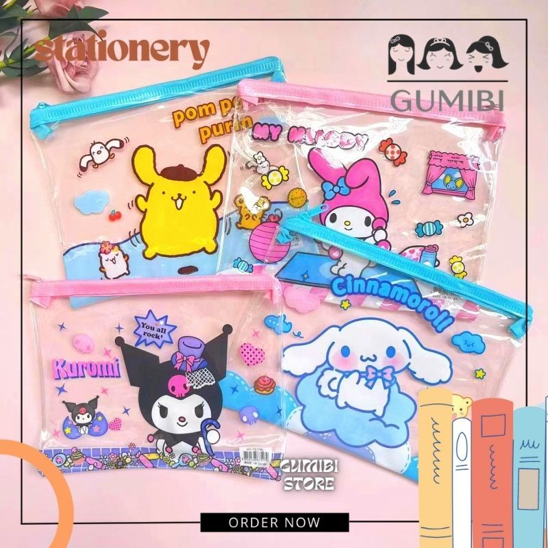 

Kotak Pensil Transparan Bening Sanrio Pensil Case PVC Pouch Sanrio Kuromi Cinnamorol Gumibi Store