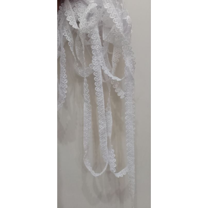 renda pinggiran kecil 1 roll / renda pinggiran kecil warna putih