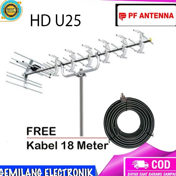 P Antenna TV PF HDU25  Digital  Analog Very High Gain Antena  Antena PF Digital HDU25  Antenna TV Lu