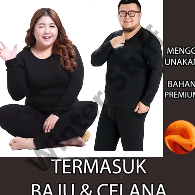 Berkualitas 1 SET PAKAIAN DALAM long john big size heattech long jhon size besar longjohn extra plus