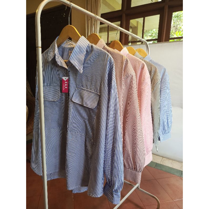 KEMEJA  OVERSIZE SALUR KEMEJA WANITA JUMBO