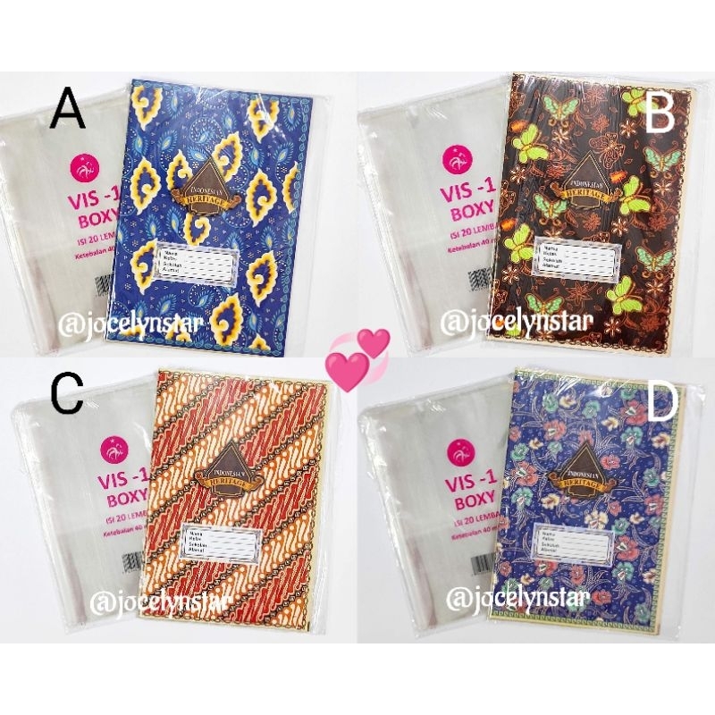 

Boxy 1 SET (kertas+ plastik) Sampul buku uk. boxy motif batik dan karakter