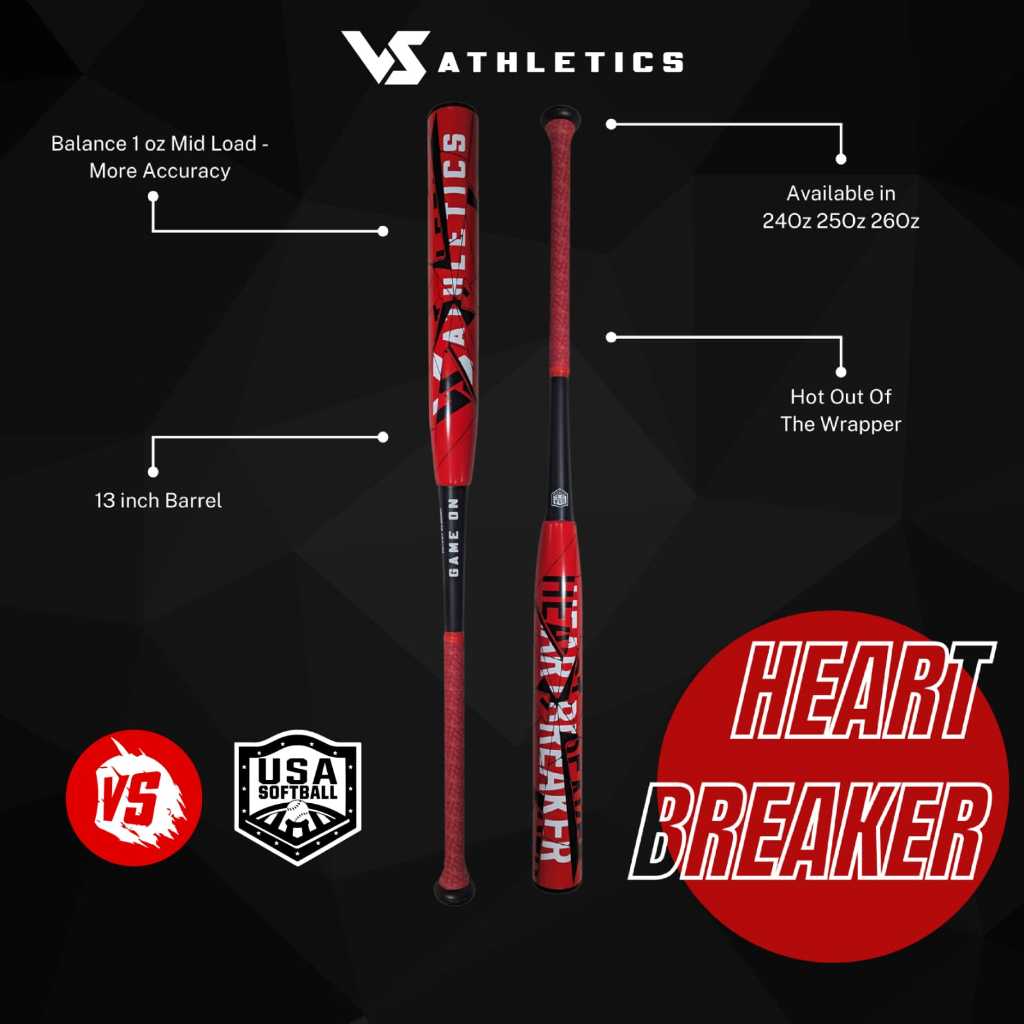 HEARTBREAKER Slowpitch Bat Softball 2024 VS Athletics 13" USA/ASA