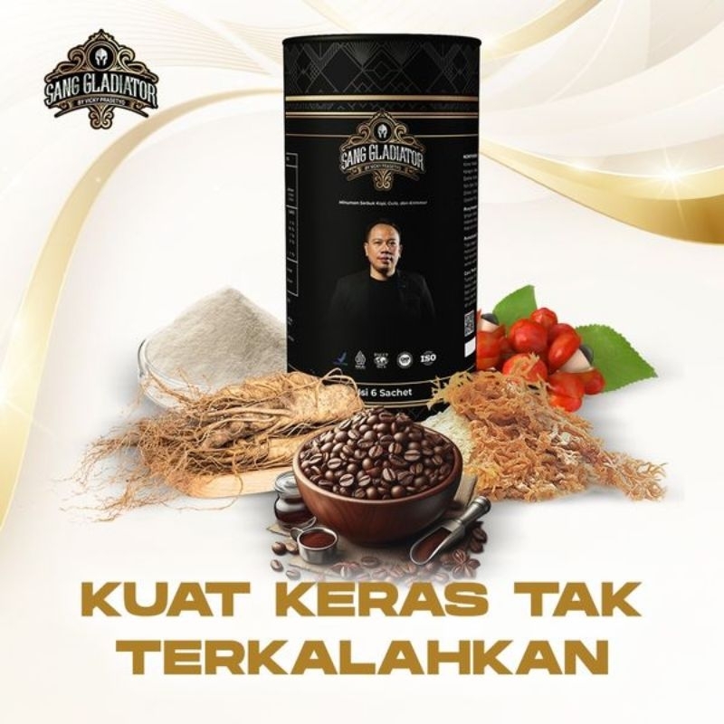 

Kopi Sang Gladiator Kopi Stamina Kuat dan Tahan Lama Halal BPOM Isi 6 Sashet