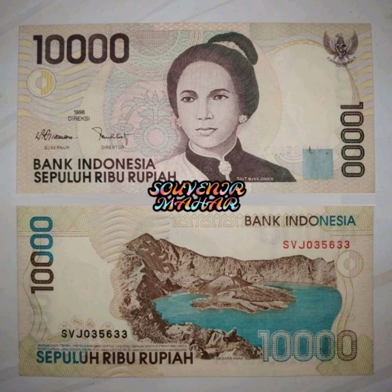 (GRESS/AU/UNC) Uang kuno 10.000 Cutnyadien uang kuno 10rb uang kuno 10000 mahar nikah 2020 20 rupiah