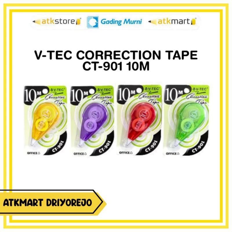

STIPO KERTAS TIP X V-TEC CORRECTION TAPE CT-901 PITA KOREKSI PENGHAPUS PULPEN
