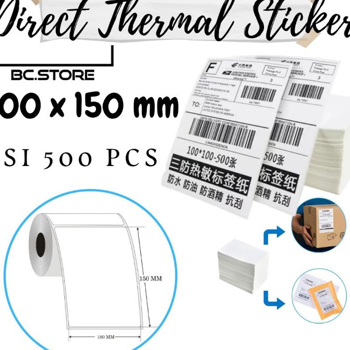 

Jangan Sampai Kehabisan Kertas Thermal Sticker label 1 x 15mm isi 5 pcs print resi A6