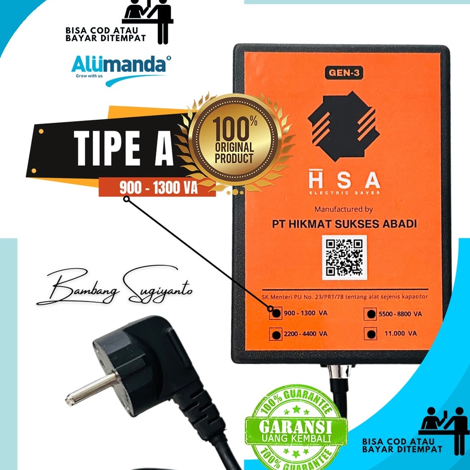 Ready stok PENGHEMAT LISTRIK TERBAIK  TERLARIS PENGHEMAT DAYA LISTRIK TIPE A 9  13 WATT ANDODA HSA E
