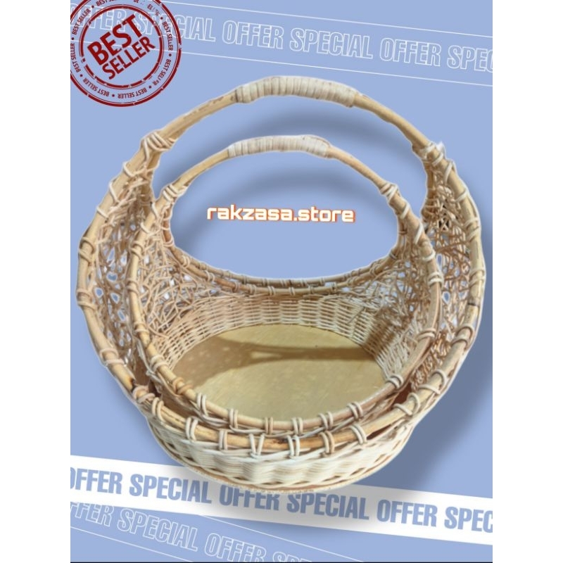 

PROMO keranjan rotan seserahan hantaran hampers cincin isi 2