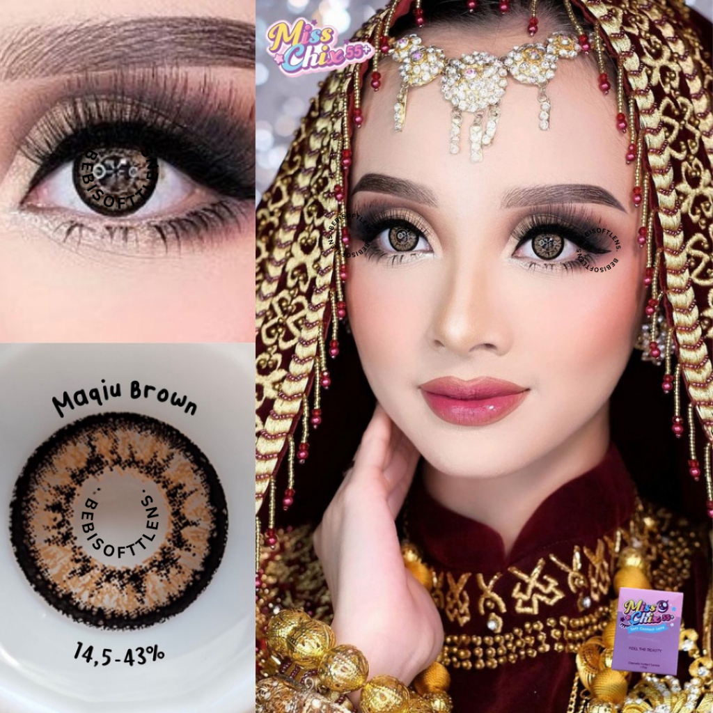(Bisa COD) Softlens MAQIU / MAKI FLAT DIA 14.5MM Softlens Normal , Softlens Minus , Softlens Brown M