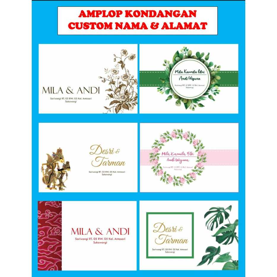 

AMPLOP KONDANGAN MOTIF - BISA CUSTOM NAMA & ALAMAT