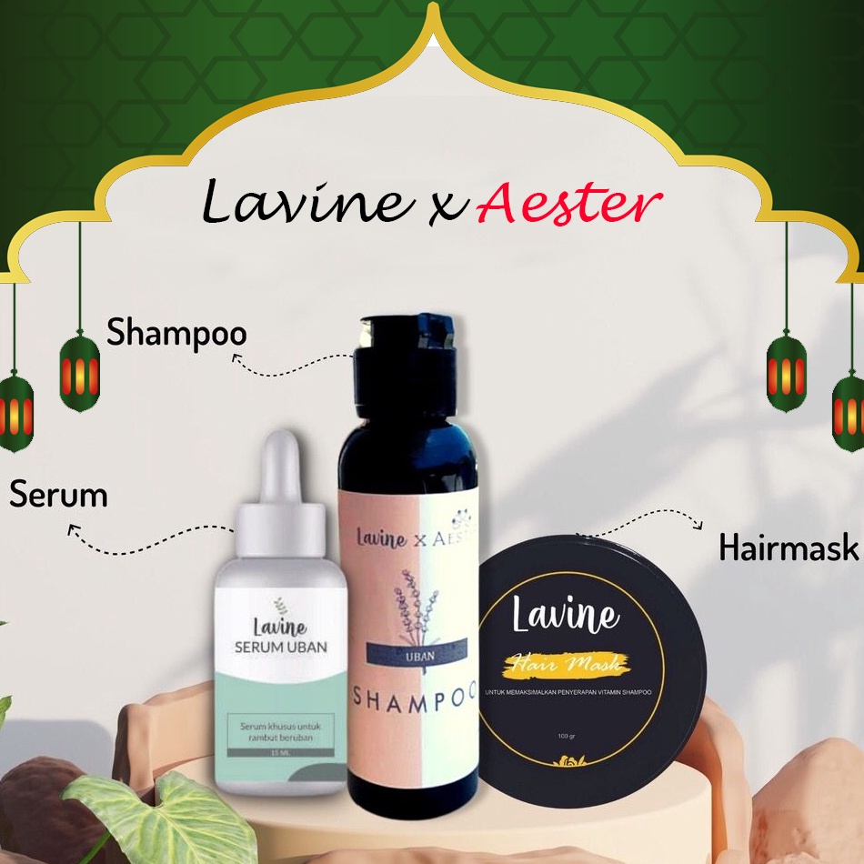 TERMURAH Lavine Shampoo dan Lavine x Aester Serum Uban  Penghilang Uban permanen sampo hair mask Uba