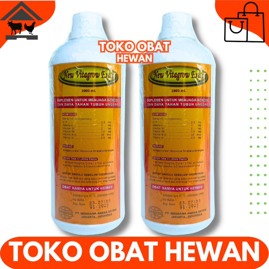 NEW VITAGROW EXTRA 1 LITER - ATP Vitamin Mineral Pertumbuhan Ayam Unggas