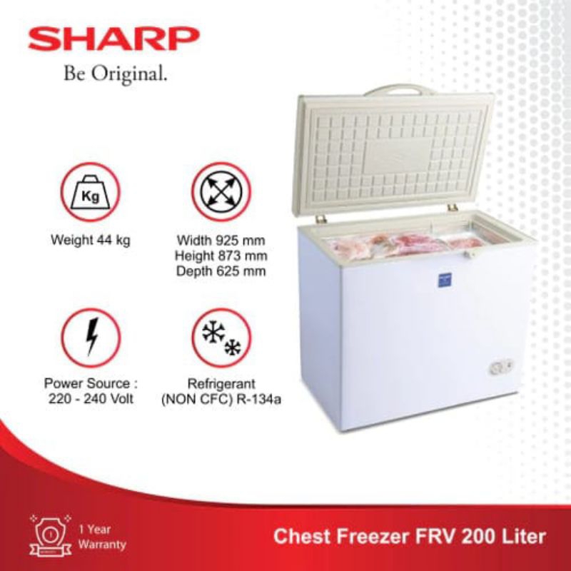 Chest Freezer Box SHARP 200 Liter FRV-200