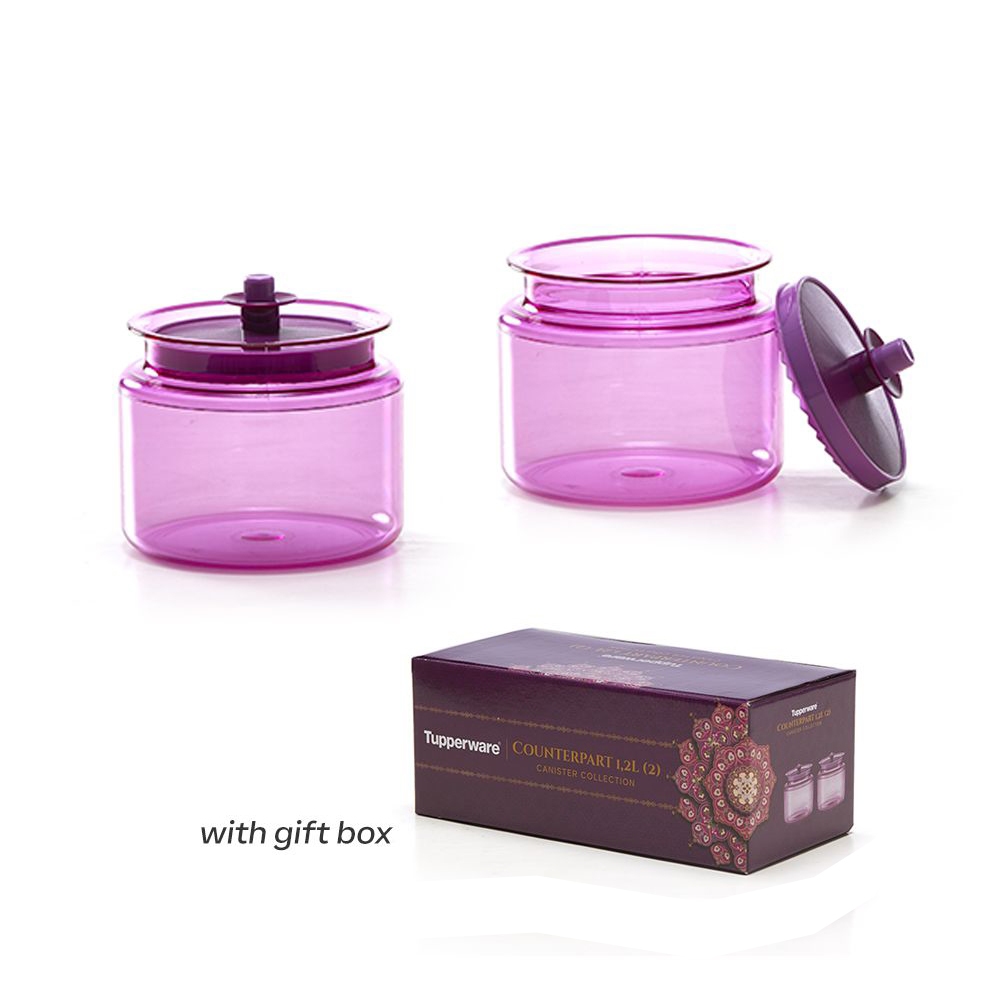 Tupperware Counterpart 1.2L 2pcs Ungu Free Box