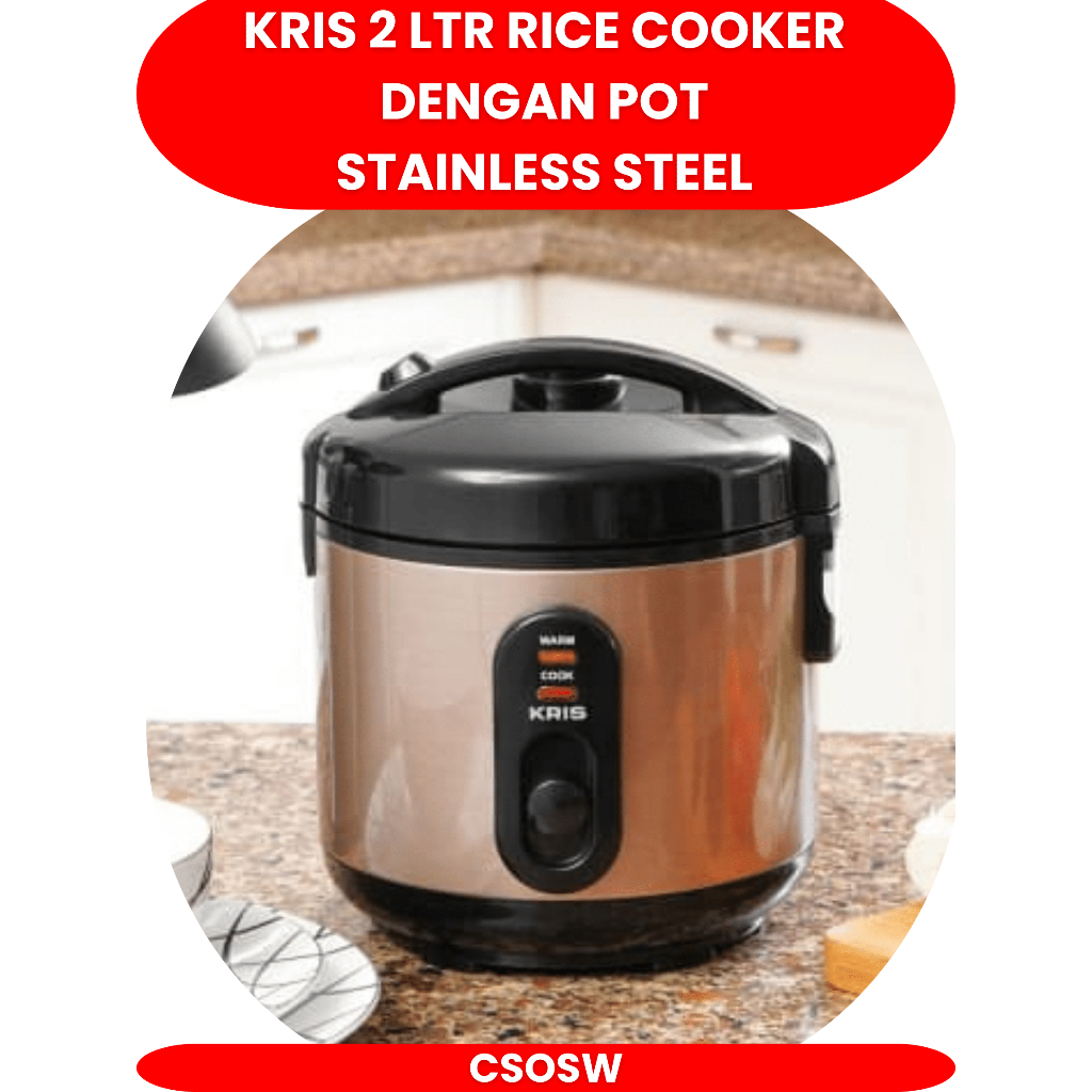 Kris Rice Cooker 1 liter Dengan Pot Stainless Steel 2L