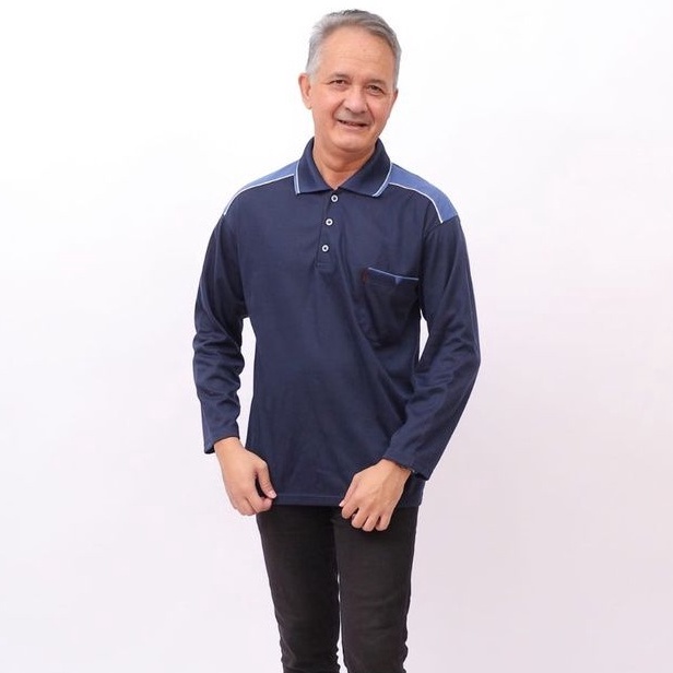 BAJU BAPAK BAPAK LENGAN PANJANG  KAOS KERAH BAPAK BAPAK  KAOS WANGKI LENGAN PANJANG