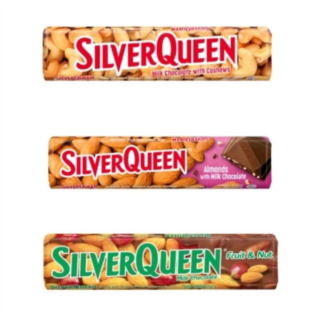 

Silverqueen Coklat Almond Cashew 58 Gram MILK CHOCOLATE Silver Queen