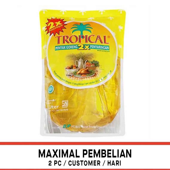 

GROSIR MURAH TROPICAL 2X PENYARINGAN REFILL 2 LITER MINYAK GORENG