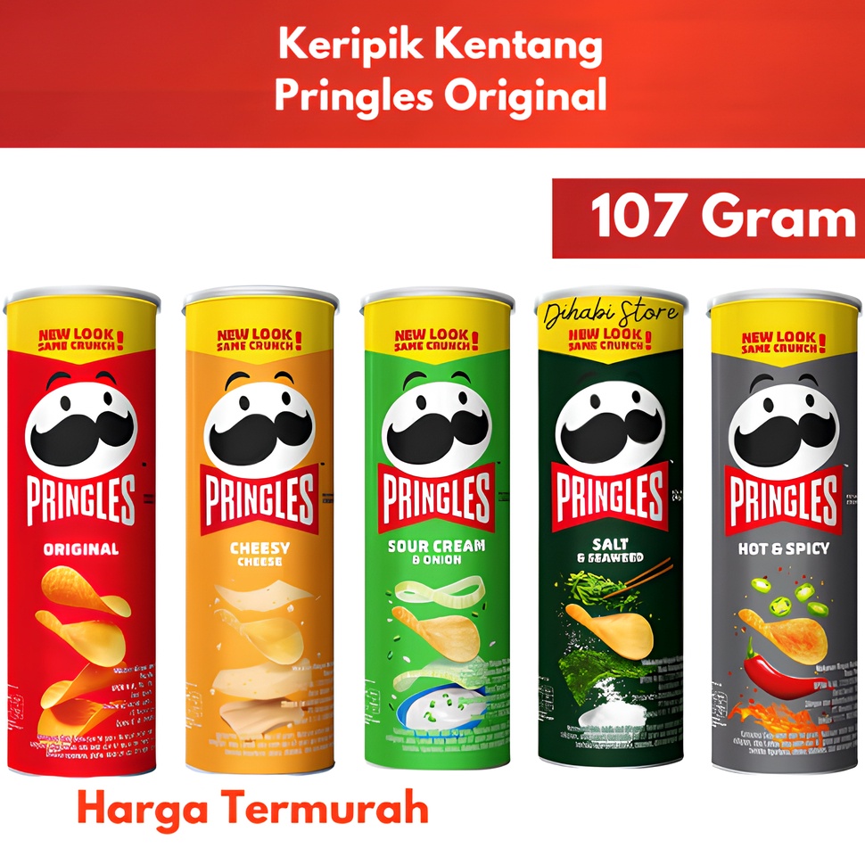 

Splash Pringles Potato Crisps 17 Gram Original Cheesy Cheese Sour Cream Union Salt Seaweed