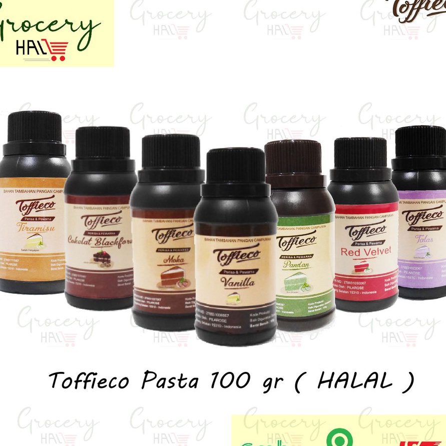 

88 PASTA TOFFIECO PERASA TOFFIEKO 1 GRAM VANILLA RED VELVET PANDAN MOCCA DLL