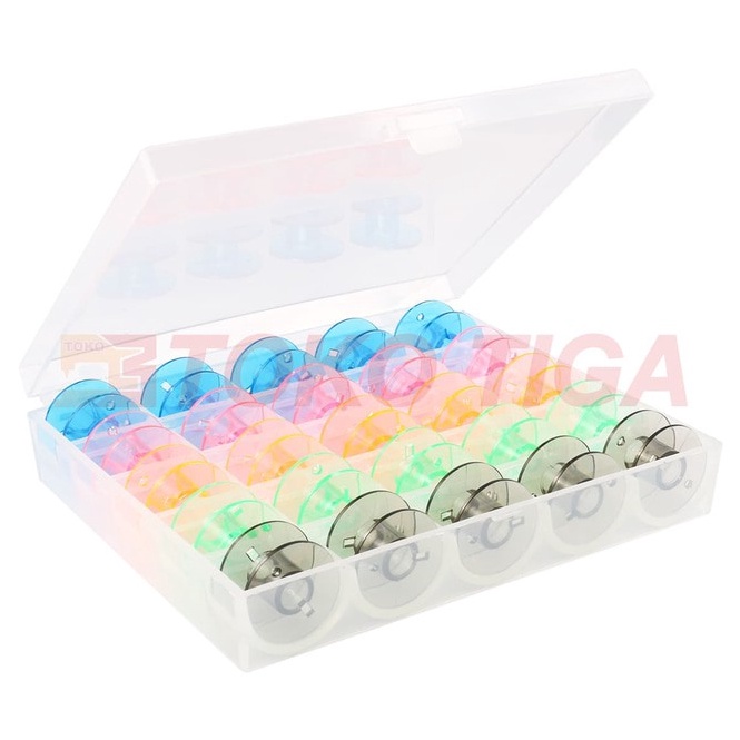 BobbinSpool Box Warna Isi 25 Pcs Mesin Jahit Portable