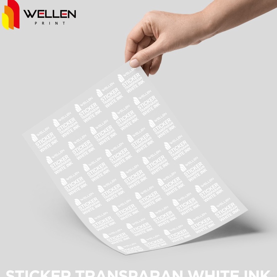 

V44859 WELLEN PRINT Cetak Sticker Transparant A3 White Ink Print Stiker Label Kemasan Transparan Tinta Putih