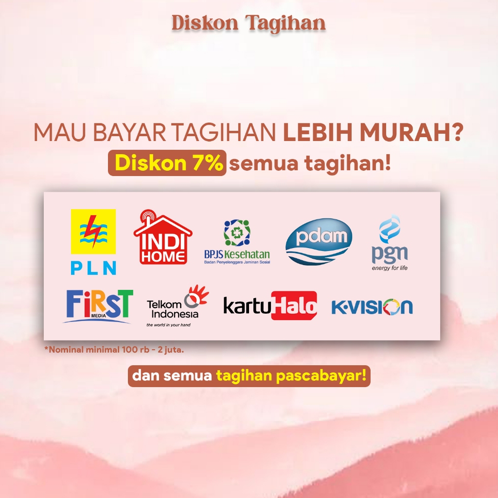 Diskon Tagihan Listrik Indihome Wifi PDAM Disc 7%