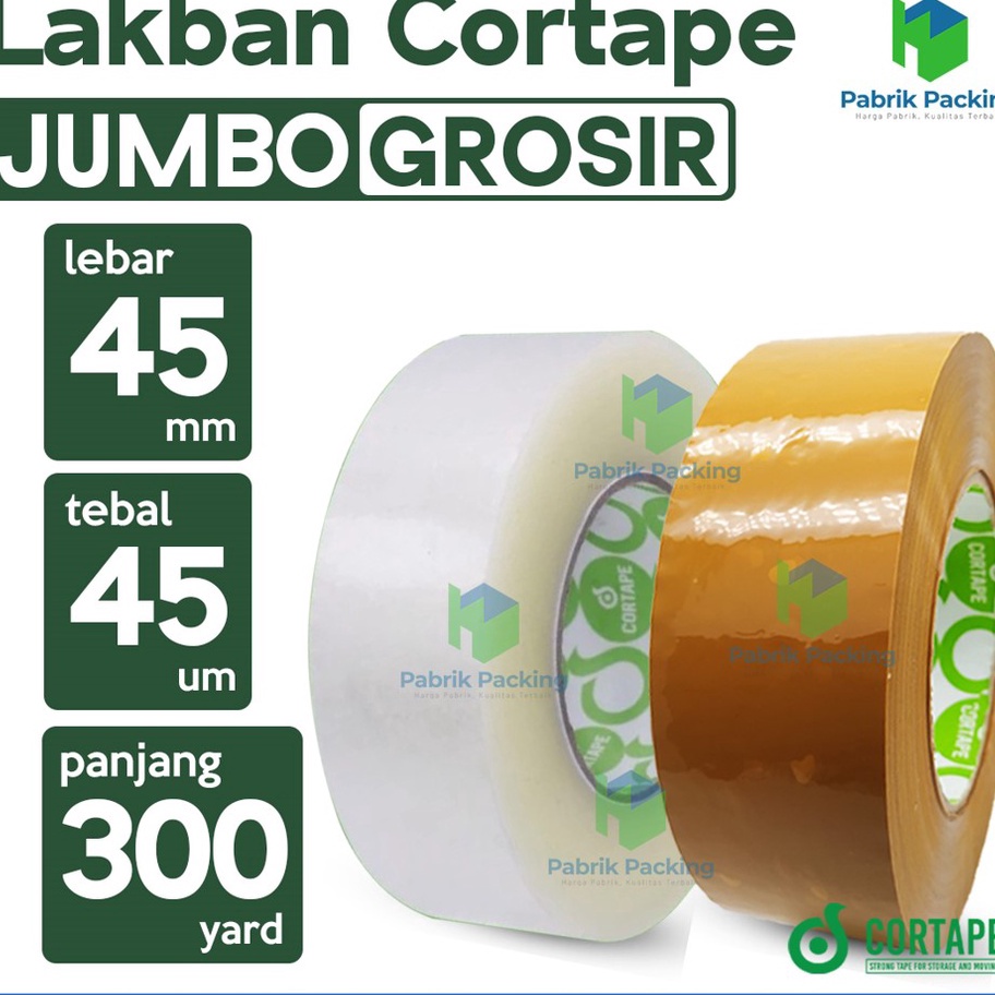 

MEGA SALE Lakban Isolasi Cortape Ukuran 45mm x 3 Meter Satuan Jumbo