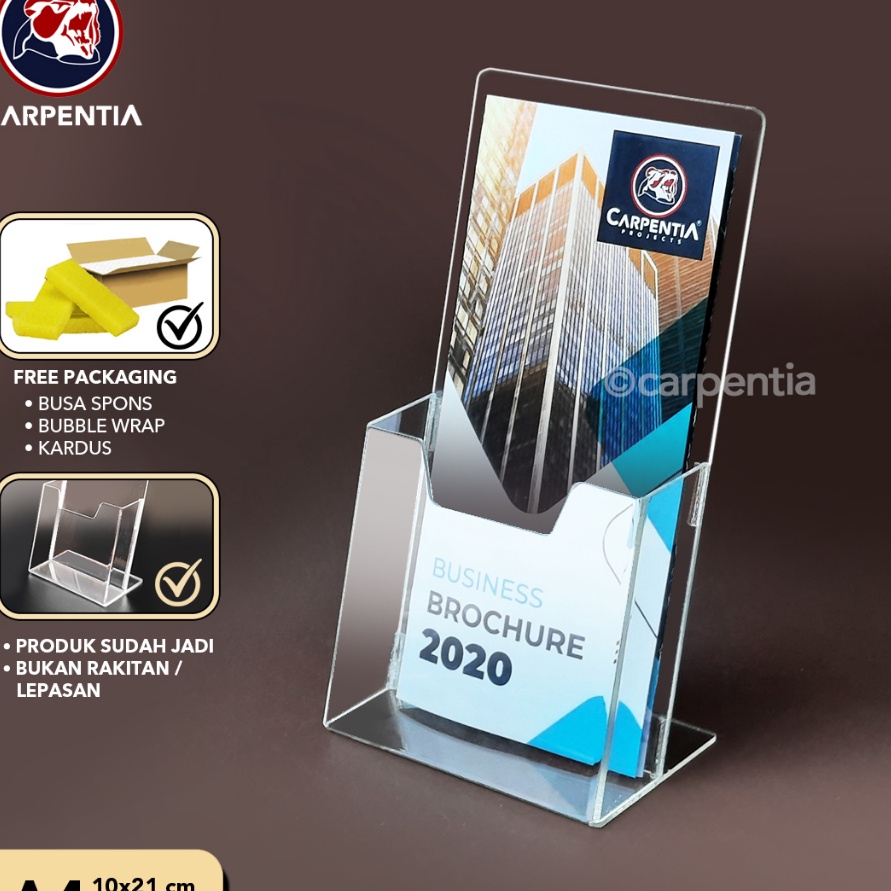 

88 Brochure Holder AcrylicTempat Brosur Akrilik 13 A4 Tipe A Bening
