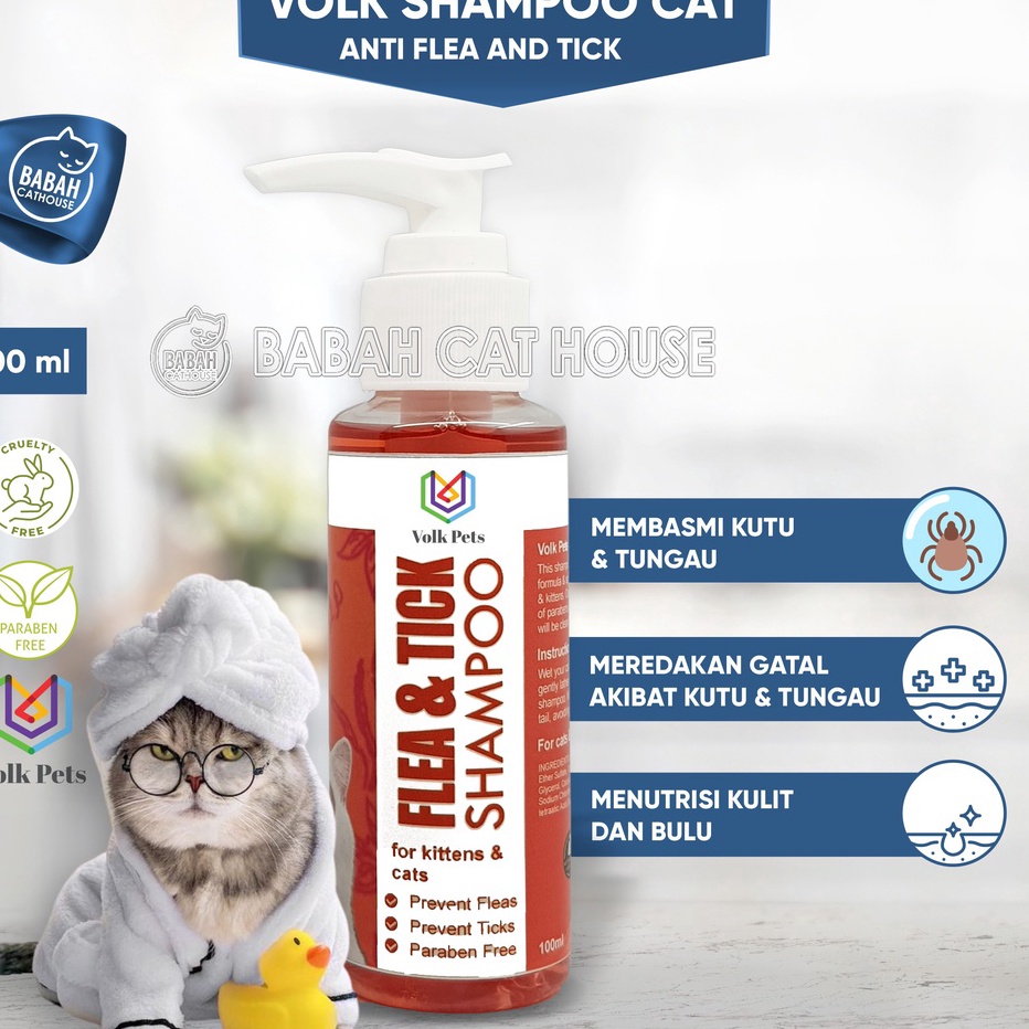 55 COD Volk Pets ANTI KUTU Kucing Cat Shampo Adult Dewasa Anak Kitten Sampo Grooming Shampoo Persia 
