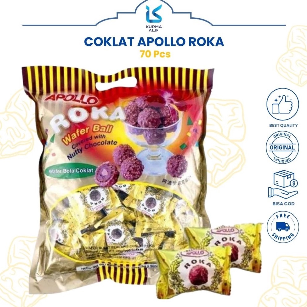 

NEW Roka Apollo Wafer Ball Coklat Isi 7 Pcs Original