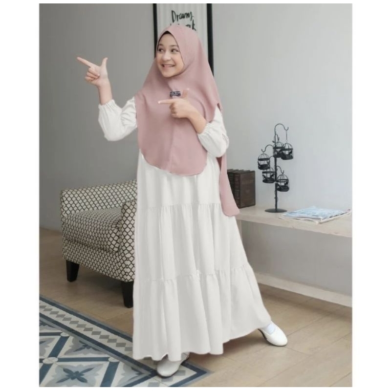 Gamis Anak Usia 7-12 tahun Dress anak Remaja Polos
