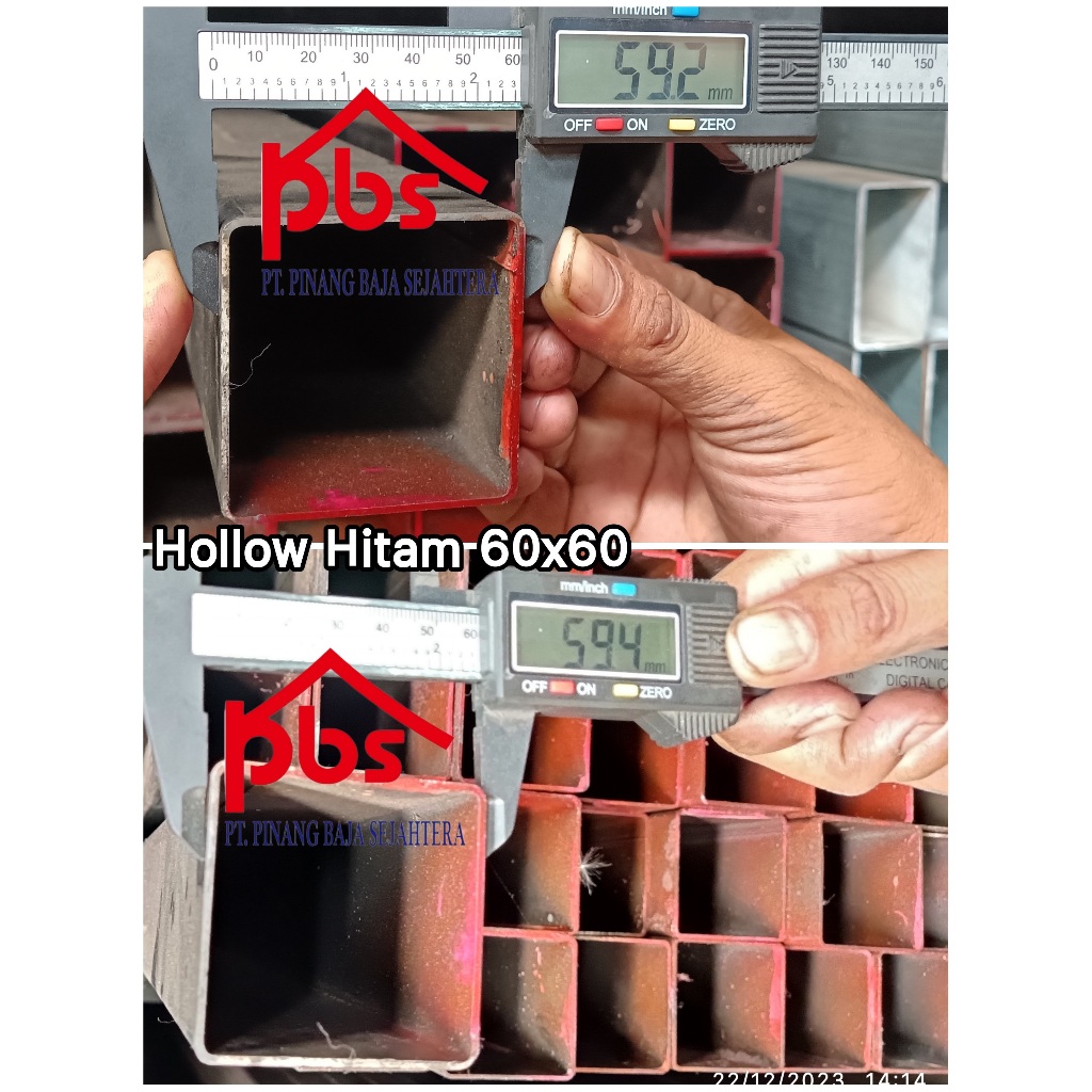 BESI HOLLOW HITAM 6cm (60x60) x 6 meter Tebal 1.8mm 2.8 3 mm / HOLO KOTAK