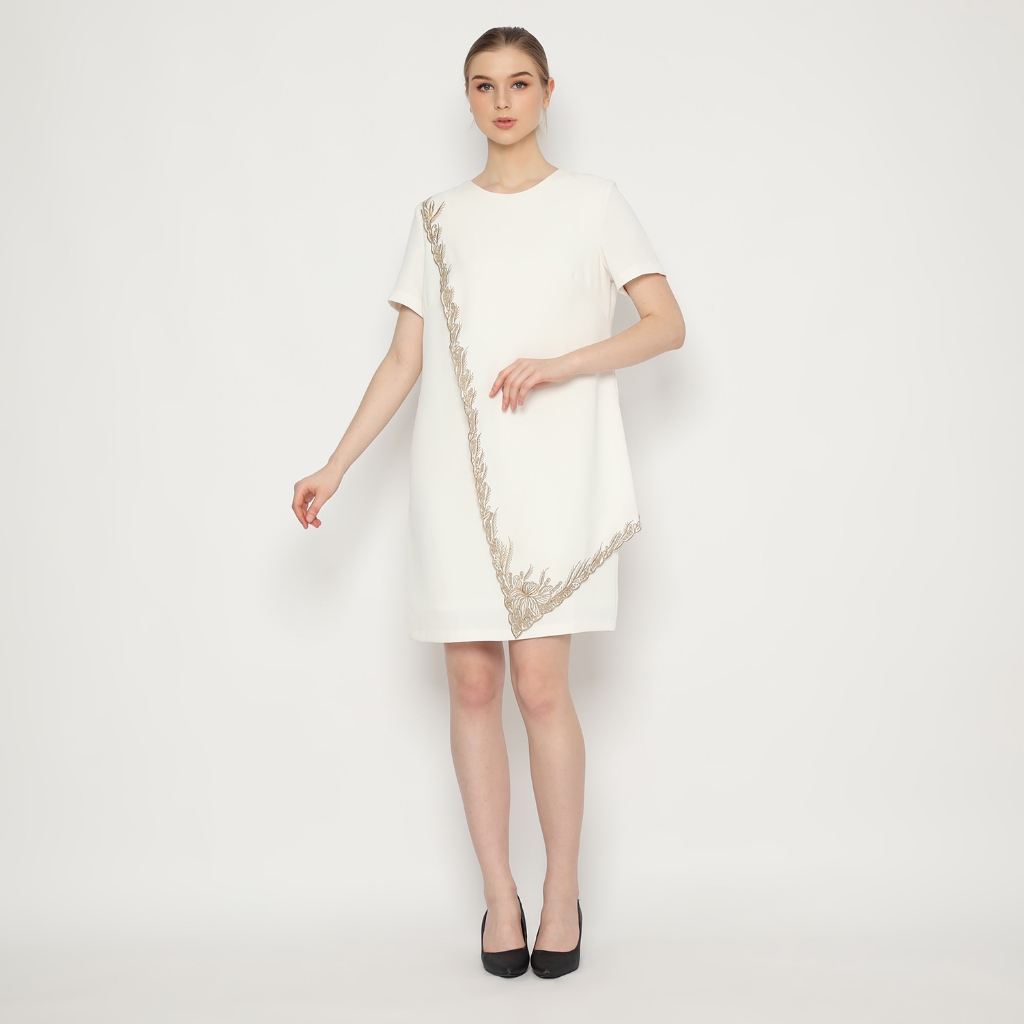 Lyne Halim Dress Bordir Border BW , 3143