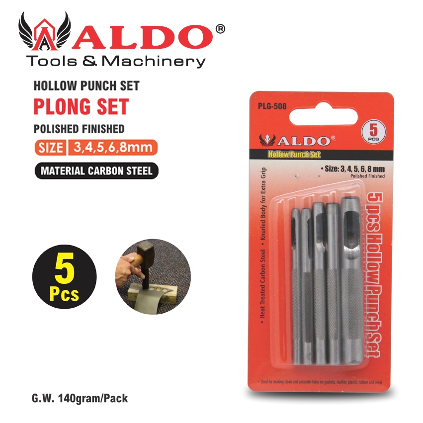 

PLONG SET 3- 8 MM / ALAT PEMBUAT LUBANG GASKET KULIT / HOLLOW PUNCH 5 PCS ALDO